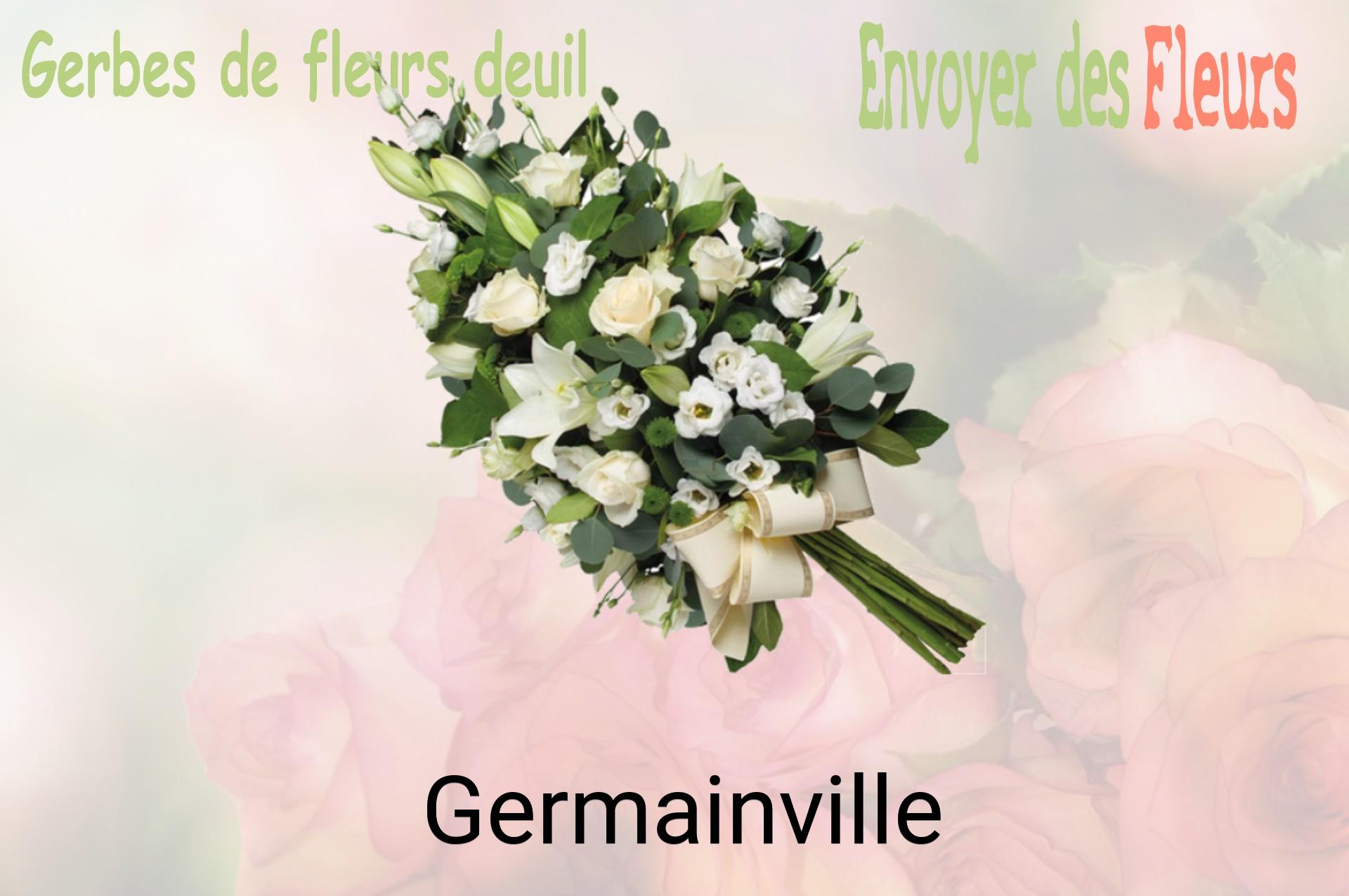 Gerbe de fleurs de deuil livrée à Germainville